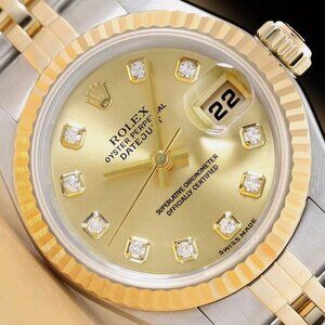 Rolex Ladies 18k Yellow Gold Datejust Factory Watch